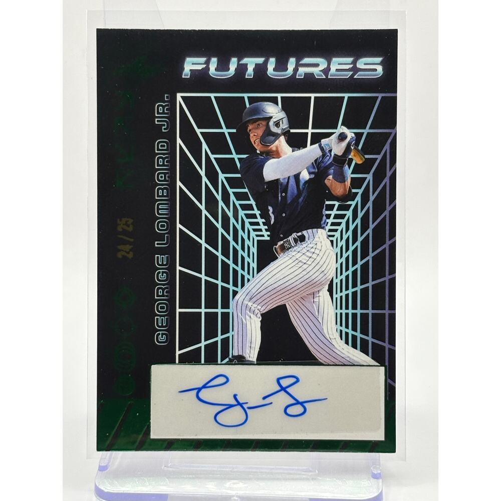 2024 Leaf Futures GEORGE LOMBARD JR Green Holo Auto 24/25 SP New York Yankees